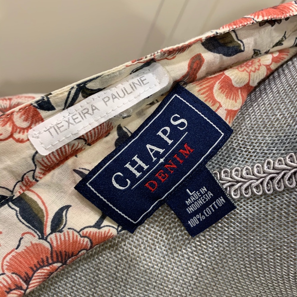 Chaps Denim Floral Button up Shirt